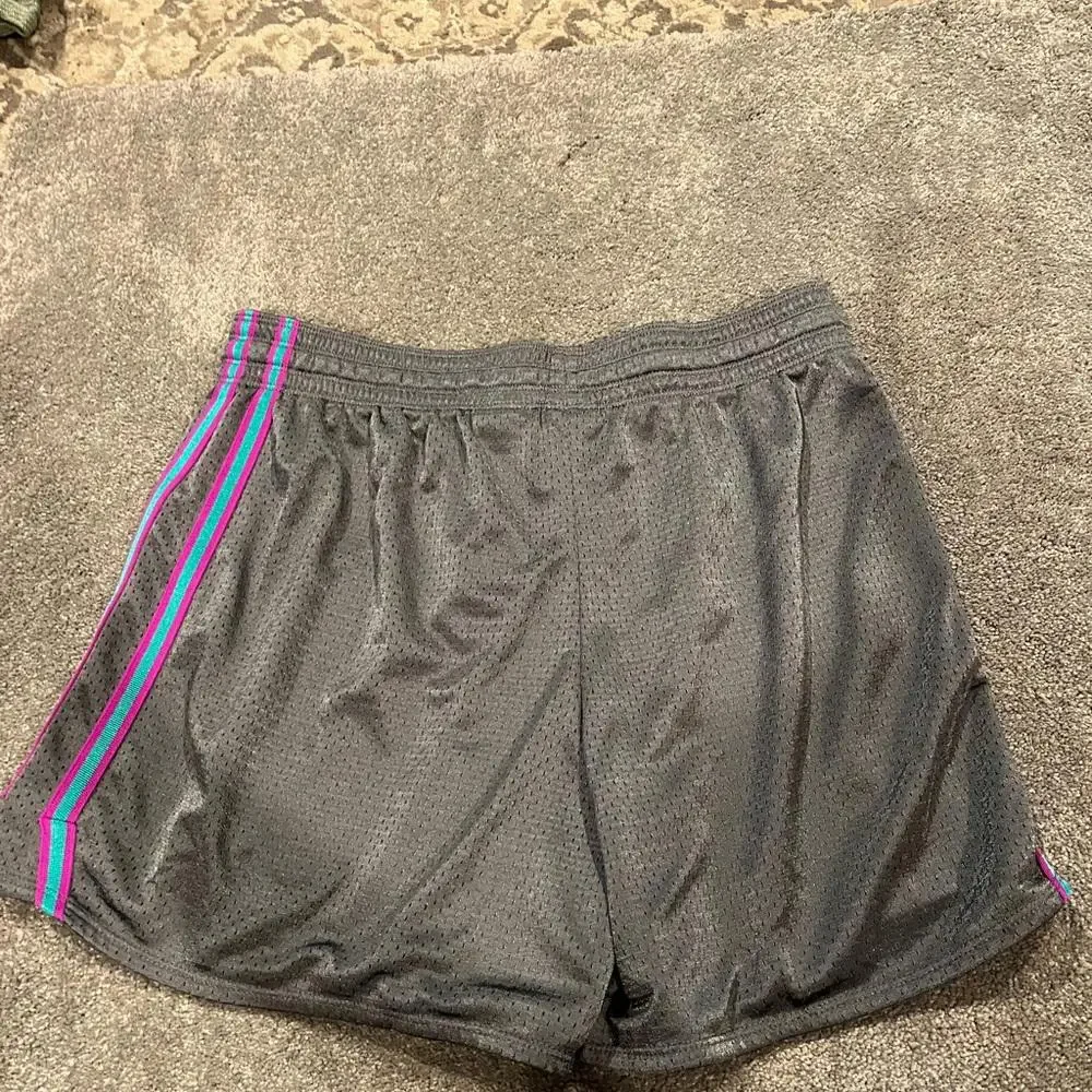 Womens NIKE Dri Fit Running Shorts blue‎ & purple side stripes